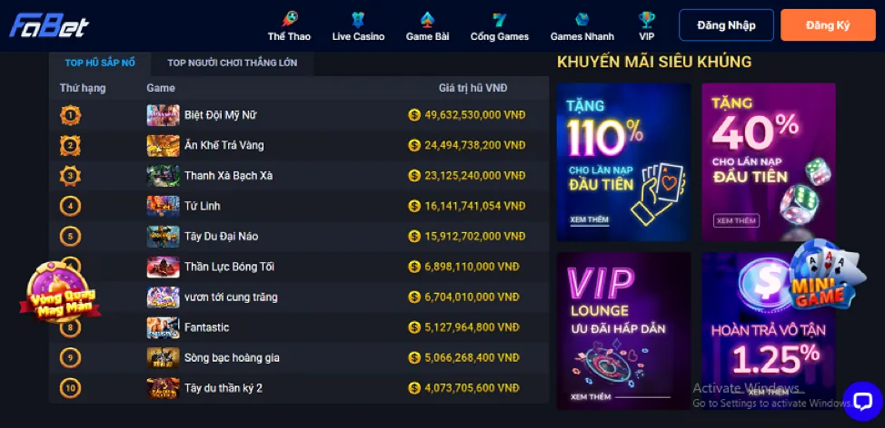 Đặc quyền VIP 7clubs bắn cá